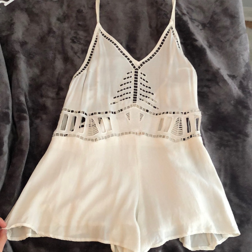 White Cut-out Low Back Romper